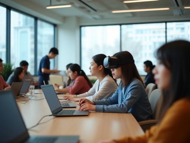 日の出パスのオフィスと生徒たちが学びを深める様子